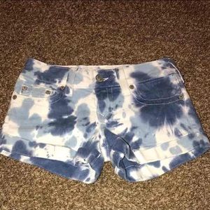 True Religion Tie Dye Jean Shorts